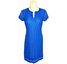 Isaac Mizrahi Blue Circle Short Sleeve Dress - Womens Sz Xxs