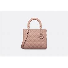 DIOR - Medium Lady Dior Bag Blush Ultramatte Cannage Calfskin - Women