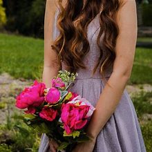 Sequin Glitter Formal Long Prom Dress | Color: Gold/Pink | Size: 2