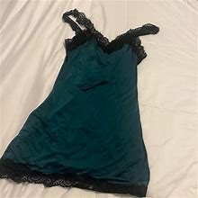 Shein Dresses | Mini Dress But More Intimate. Dark Green With Lace Straps | Color: Black/Green | Size: S