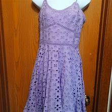 Venus Dresses | Nwt Venus Womens Lilac Purple Eyelet Fit & Flare Dress Size 6 | Color: Purple | Size: 6