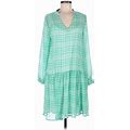 Vila Casual Dress - Dropwaist: Green Plaid Dresses - Women's Size 38