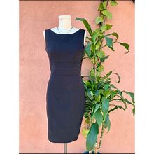 H&M Dresses | Black Sheath Boat-Neck Dress | Color: Black | Size: 6