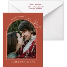 Custom Custom Photo Large Christmas Cards | 30 Count | 5" X 7" | Mistletoe Arch Christmas Card
