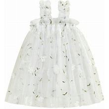 Mevireiy Toddler Girl Halter Dress Floral Print Mesh Tulle Layered Princess Cake Dresses, Multi-Color, 12-18 Months