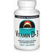 Source Naturals Vitamin D-3 2000 Iu Supports Bone & Immune Health - 200 Capsules