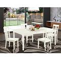 East West Furniture White Dover 5-Piece Wood Dining Room Set In Linen Size 5