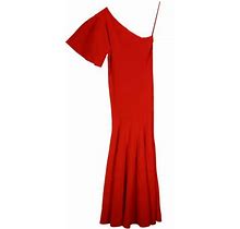 Carolina Herrera Women's Chili Red One Shoulder A Line Dress - M
