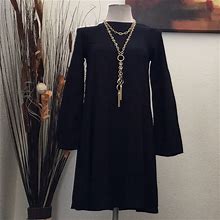 H&M Dresses | H & M Black Long Sleeve Dress W/Buttoned Back | Color: Black | Size: 2