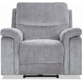 Renegade Power Recliner In Gray | Memory Foam | USB Port | Transitional Recliners Polyester By Bob's Discount Furniture