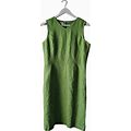 Talbots Women's Lime Green V Neck Sleeveless Irish Linen Dress - Size 8
