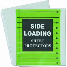C-Line Side Loading Heavyweight Polypropylene Sheet Protector, Clear, 11 X 8-1/2 Inches, Box Of 50 (62313)