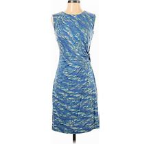 Nic + Zoe Casual Dress - Sheath: Blue Tie-Dye Dresses - Women's Size P Petite