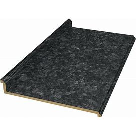 VT Dimensions Formica 10-Ft X 25.5-In X 3.75-In Midnight Stone- Etchings Straight Laminate Countertop With Integrated Backsplash In Black