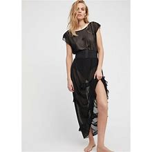 Free People Intimately Sheer Black Corset Is Maxi Slip Dress Size S Or