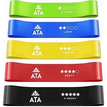 Resistance Bands Set Of 5 Exercise Band For Yoga, Pilates, Gym, Strength Training, Ideal For Home Workouts - With Free E-Guide