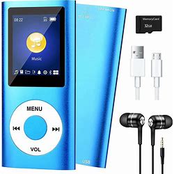 MP3 Player With Bluetooth 5.0, Music Player With 32GB TF Card,FM,Earphone, Portable Hifi Music Player Blue