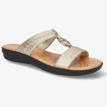Wide Width Women's Talia Sandals By Easy Street In Gold (Size 7 W)