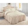 Ticking Stripe Ruffle Bedspread By Brylanehome In Taupe (Size QUEEN)