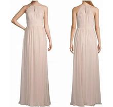 Bill Levkoff Petal Pink Women's Chiffon Keyhole A-Line Gown / Dress