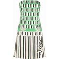 Gemy Maalouf - Geometric-Print Off-Shoulder Dress - Women - Polyester - 38 - Green
