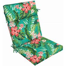 Better Homes & Gardens 44" X 21" Teal Tropical Outdoor Chair Cushion, 1 Piece