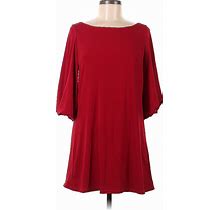 Casual Dress - A-Line: Red Solid Dresses - Women's Size Medium