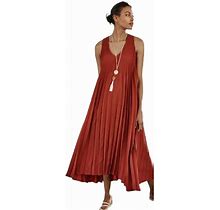J Jill Wearever Woven Sunburst - Pleated Elliptical Dress Color Pottery Size XS
