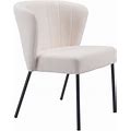 Everly Quinn Chantina Tufted Stacking Side Chair Dining Chair Upholstered/Fabric In White | 31.1 H X 24.8 W X 23.2 D In | Wayfair