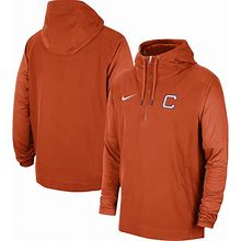 Men's Nike Orange Clemson Tigers 2023 Sideline Player Quarter-Zip Hoodie Jacket Size:2XL