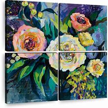 Walk In The Garden Wall Art Multi Panel Canvas - By Elephantstock