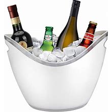 Yesland 3.5L Ice Buckets White Acrylic Drink Bucket Beverage Tub Wine Champagne Bucket - Storage Tub For Wine, Champagne Or Beer Bottles Parties And