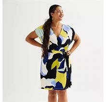 Plus Size Nine West Dolman Sleeve Wrap Dress, Women's, Size: 1XL, Multicolor