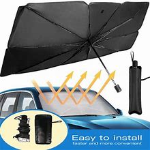 Hqzy Car Windshield Sun Shade Umbrella Foldable Car Sunshade Cover Reflective Umbrella For Car Front Window Blocks UV Rays Sun Visor Protector,M