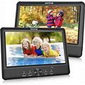 WONNIE 10.5" Two DVD Players Dual Screen Portable Twins CD Player For Car Play