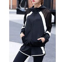 Ladies' Casual & Breathable Yoga Clothing Outdoor Long Sleeve Top And Leggings Sportswear Running Outfit Women Set,M