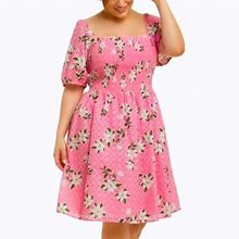 Draper James Dresses | Draper James Puff Sleeve Babydoll Dress - Pink Magnolia | Color: Pink | Size: 1X
