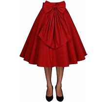 Chic Star Plus Size 1950S Circle Skirt In Red 18