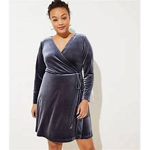 Loft Dresses | Nwt Ann Taylor Loft Slate Grey Velvet Wrap Dress | Color: Black | Size: 22