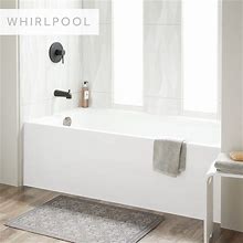 Signature Hardware 948062-WP-L Sitka 60" X 30" Three Wall Alcove Acrylic Whirlpool Tub With Left Drain White Tub Whirlpool Alcove