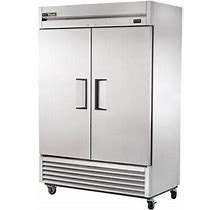 True T-49-HC 54" Two Section Reach In Refrigerator, (2) Left Hinge Solid Doors, 115V, W/ Hydrocarbon Refrigerant, Stainless Steel, Silver