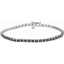 Jewelexcess Sterling Silver 1/2 Carat T.W. Blue Diamond Tennis Bracelet, Women's, Size: 7.5", White