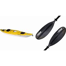 Pelican - Maxim 100X Recreational Kayak - Sit-In - Lightweight One Person Kayak - 10ft & Standard Kayak Paddle - Black - 220 cm - Aluminum Shaft And