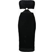 Amir Slama - Cut-Out Detail Midi Dress - Women - Elastane/Polyamide - M - Black