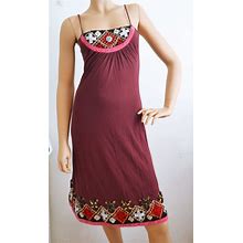 Girls Dress, Embroidered Dress,,Burgundy, Beaded Dress,Boho Dress, Girl's Size Large