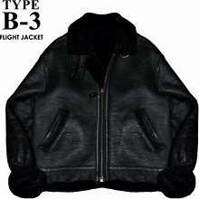 Military Clothing Type B-3 Mouton Flight Jacket L Black 10