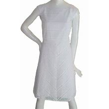 Lands End Women Size 4 Petite, Sleeveless Lace Dress, White
