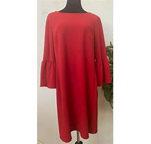 Alyx Womens Red Polyester Blend Bell Sleeve Shift Dress Size 18, Ret.