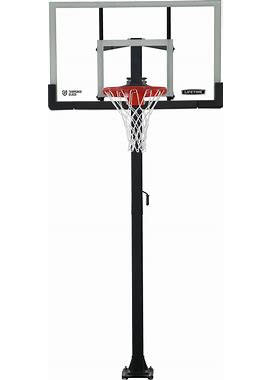 Lifetime Products Crank Adjust In Ground Basketball Tempered Glass Backboard