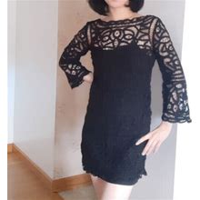 New Topshop Crochet Lace Mini Dress | Color: Black | Size: 4
